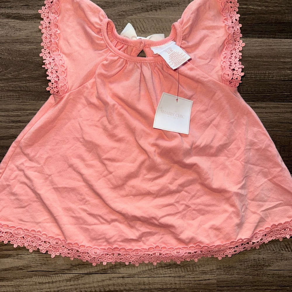 Shabby Chic Coral Baby Dress